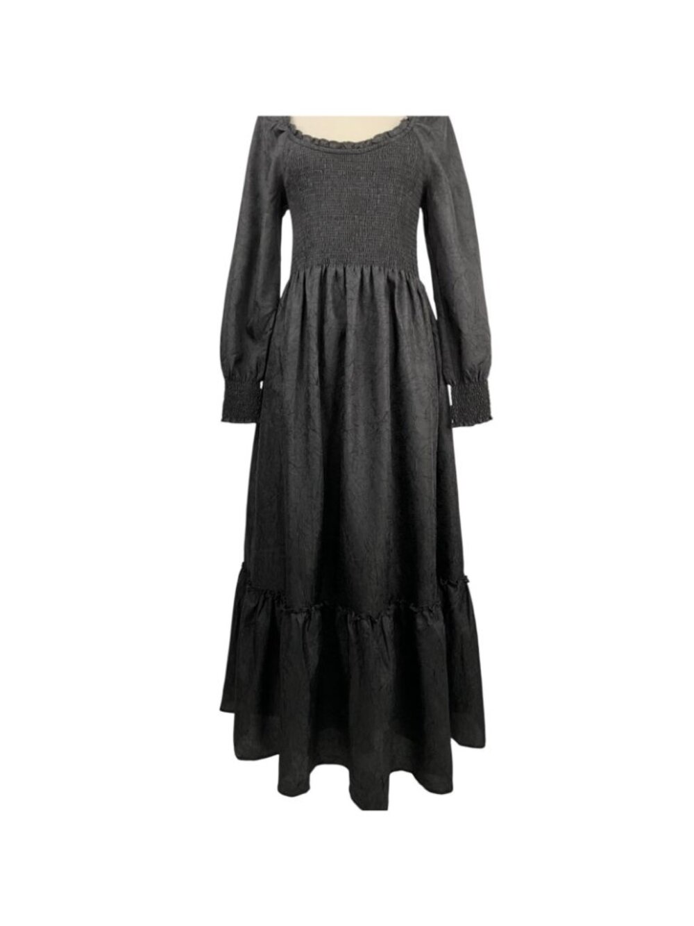 NWT Hill House The Emily Nap Dress Small Maxi Crushed Taffeta Long Sleeve Smock - Picture 3 of 16